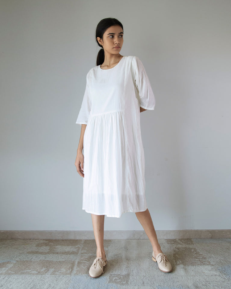 Load image into Gallery viewer, White Side Panel Dress