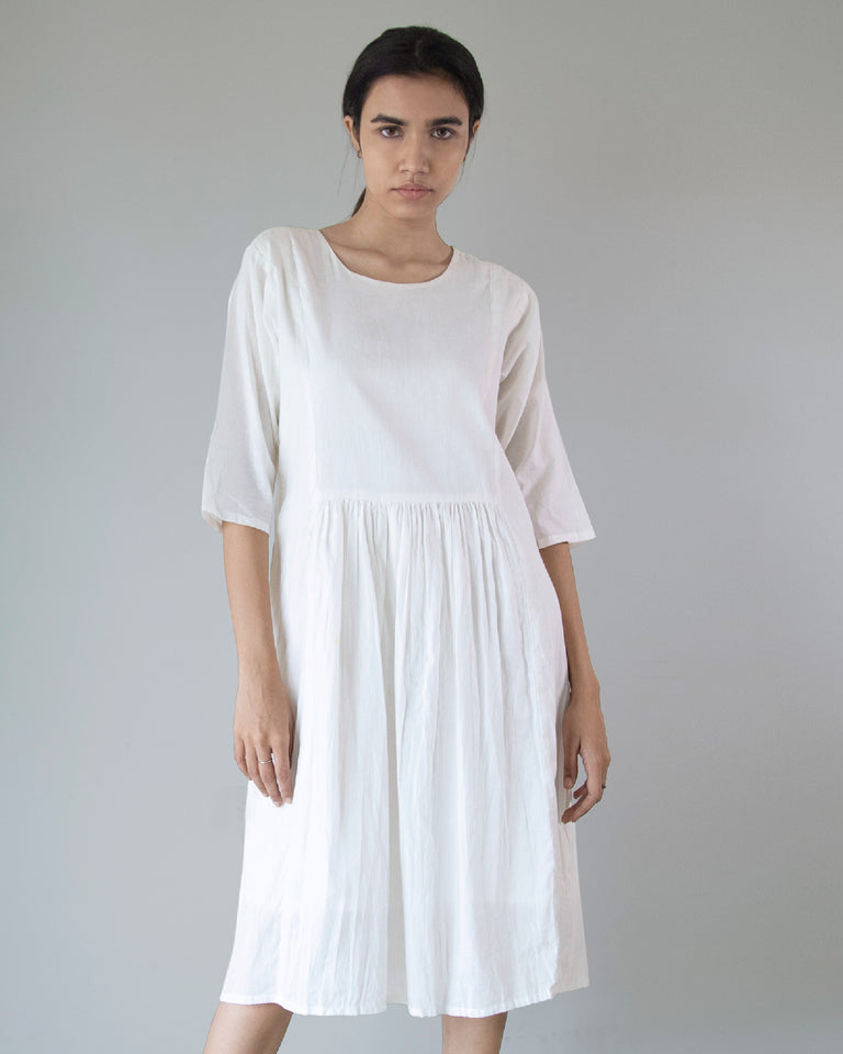 Load image into Gallery viewer, White Side Panel Dress