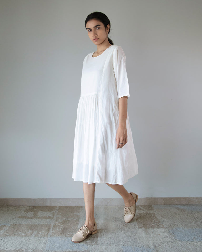 Load image into Gallery viewer, White Side Panel Dress