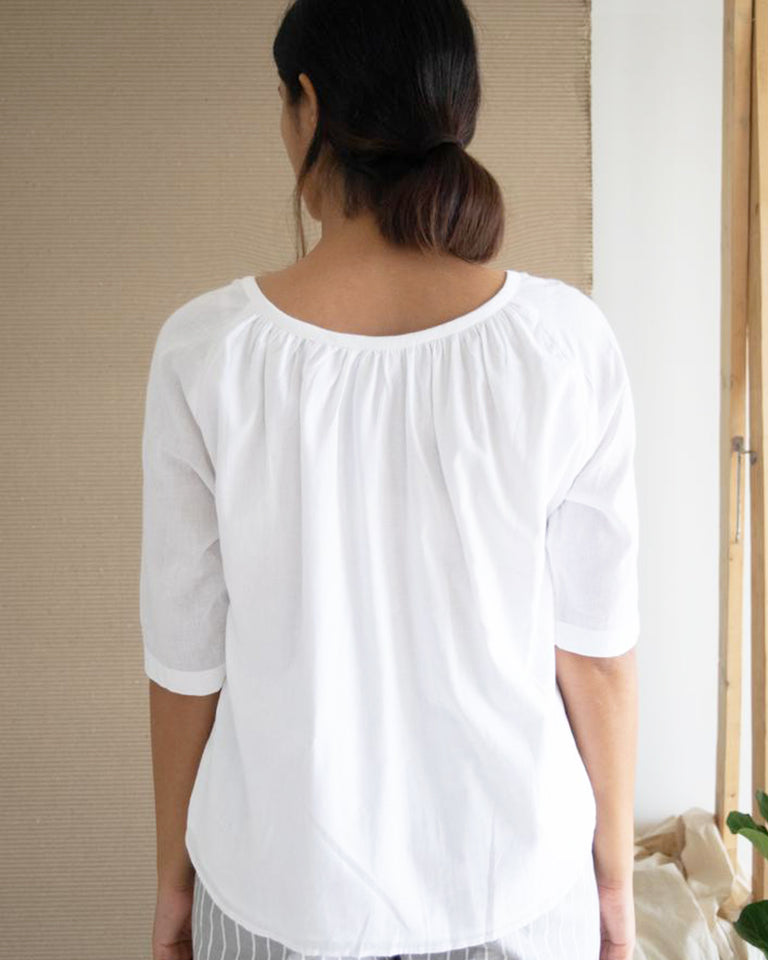 Load image into Gallery viewer, White Round Neck Top