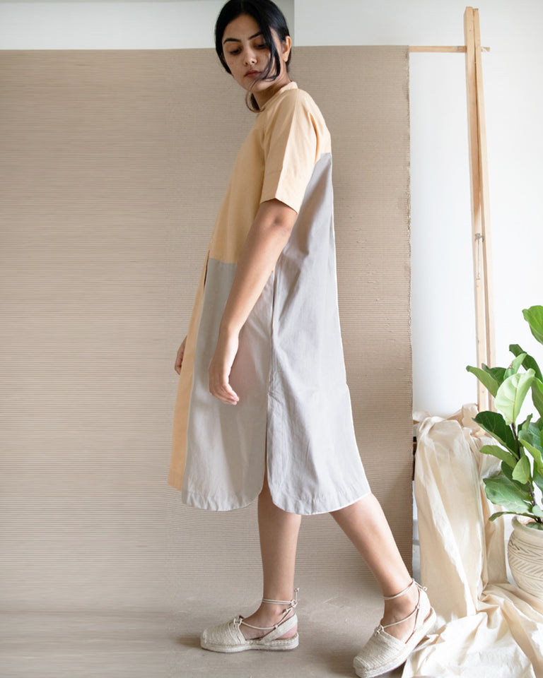 Load image into Gallery viewer, Colour Block Shirt Dress