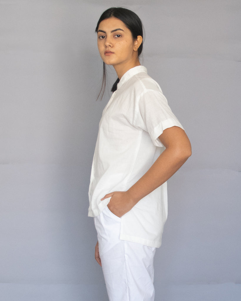 White Drop Shoulder Top