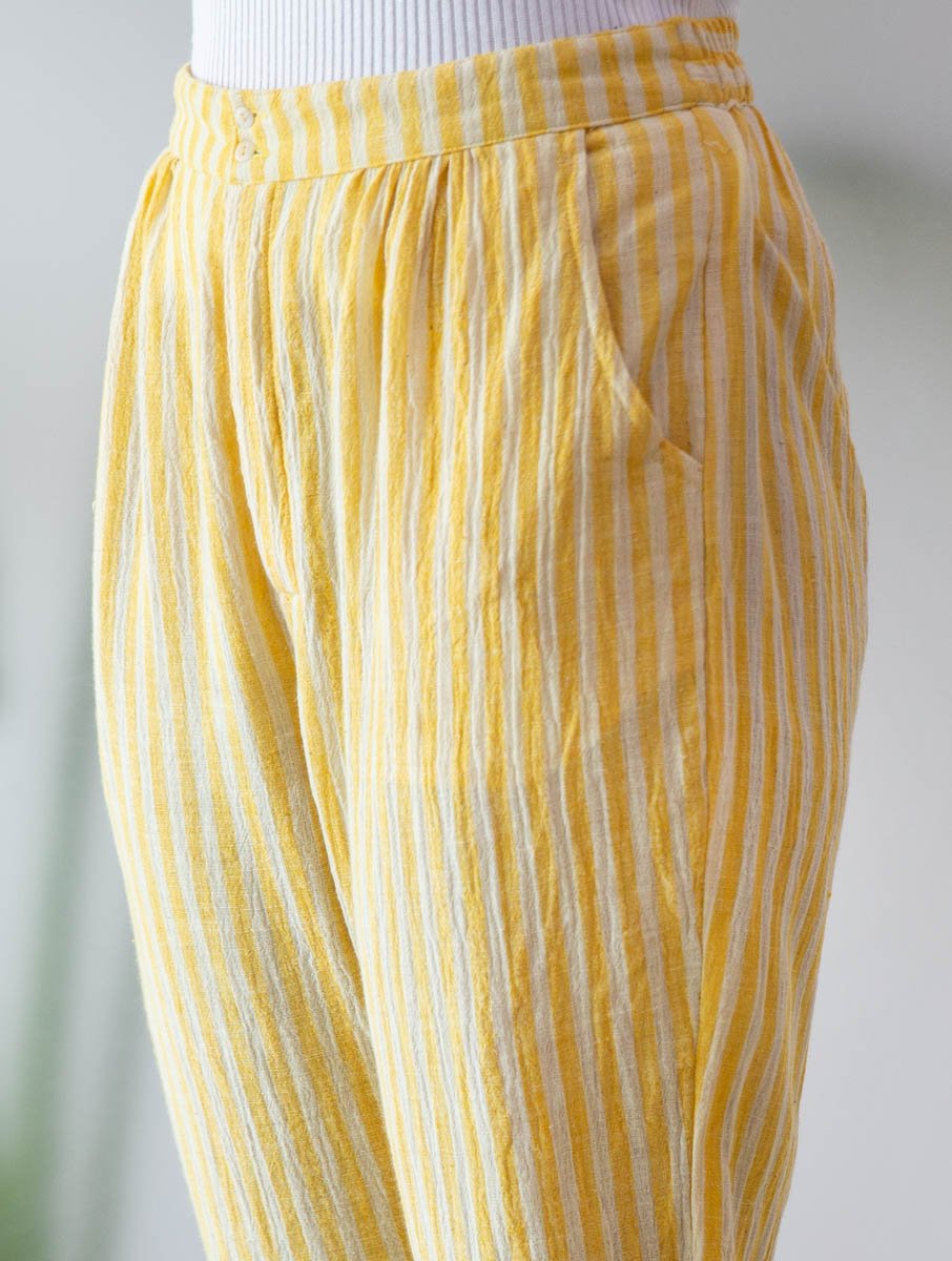Yellow Stripe Pegged Pants
