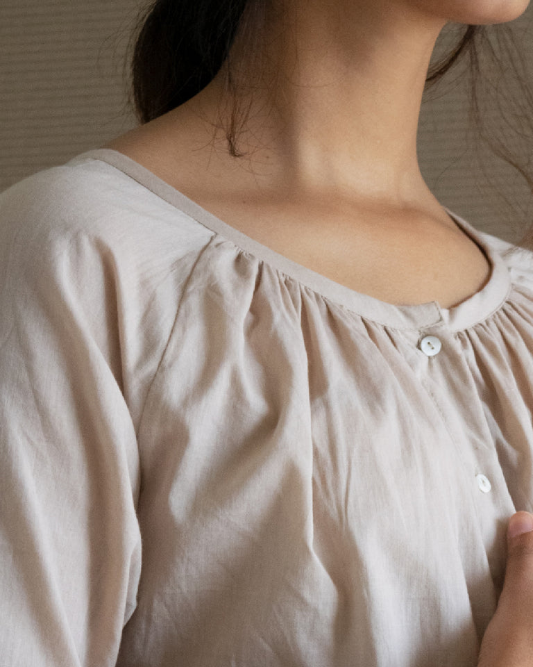 Load image into Gallery viewer, Beige Round Neck Top and Pant Set