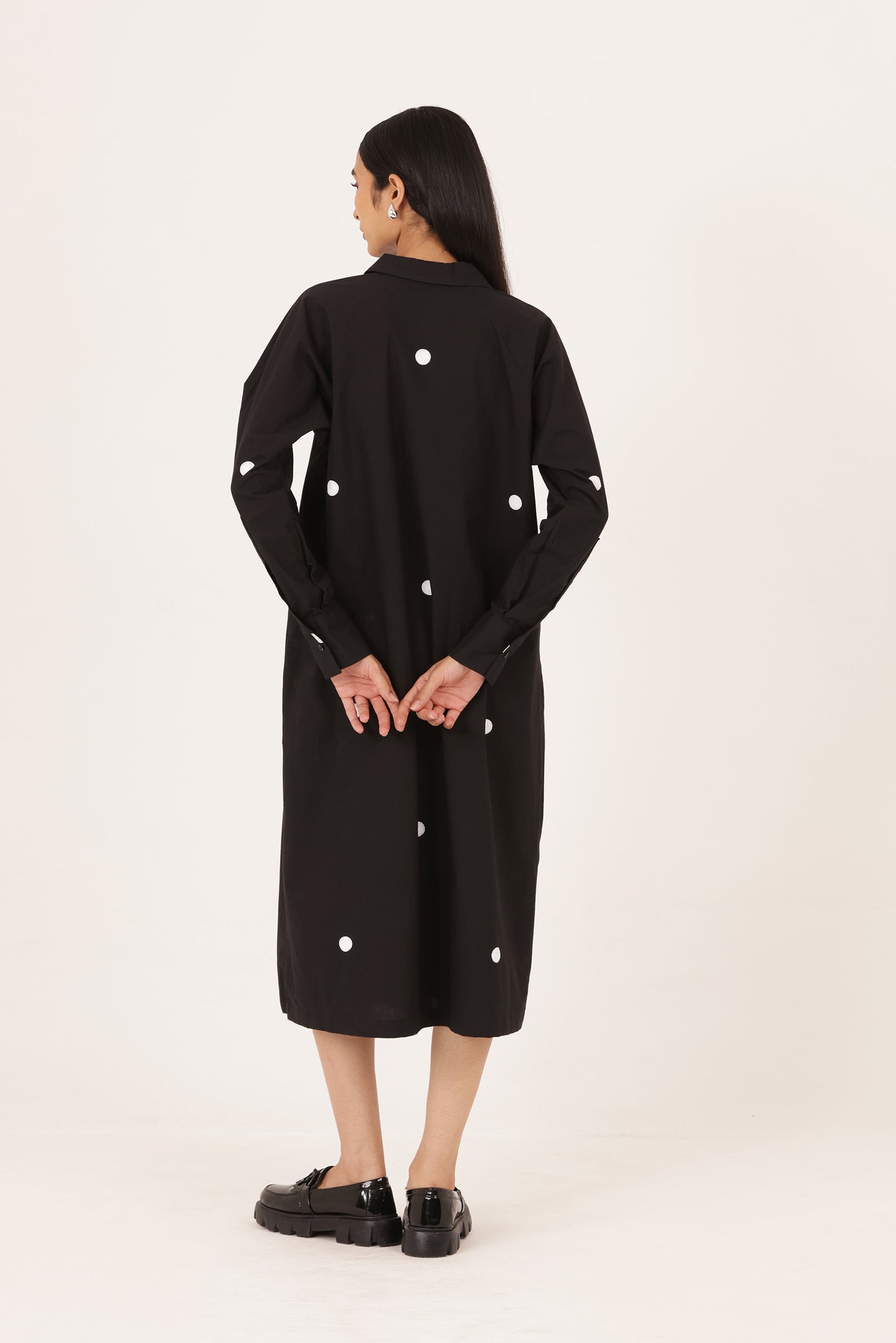 Noir Pintuck Stripe Dress