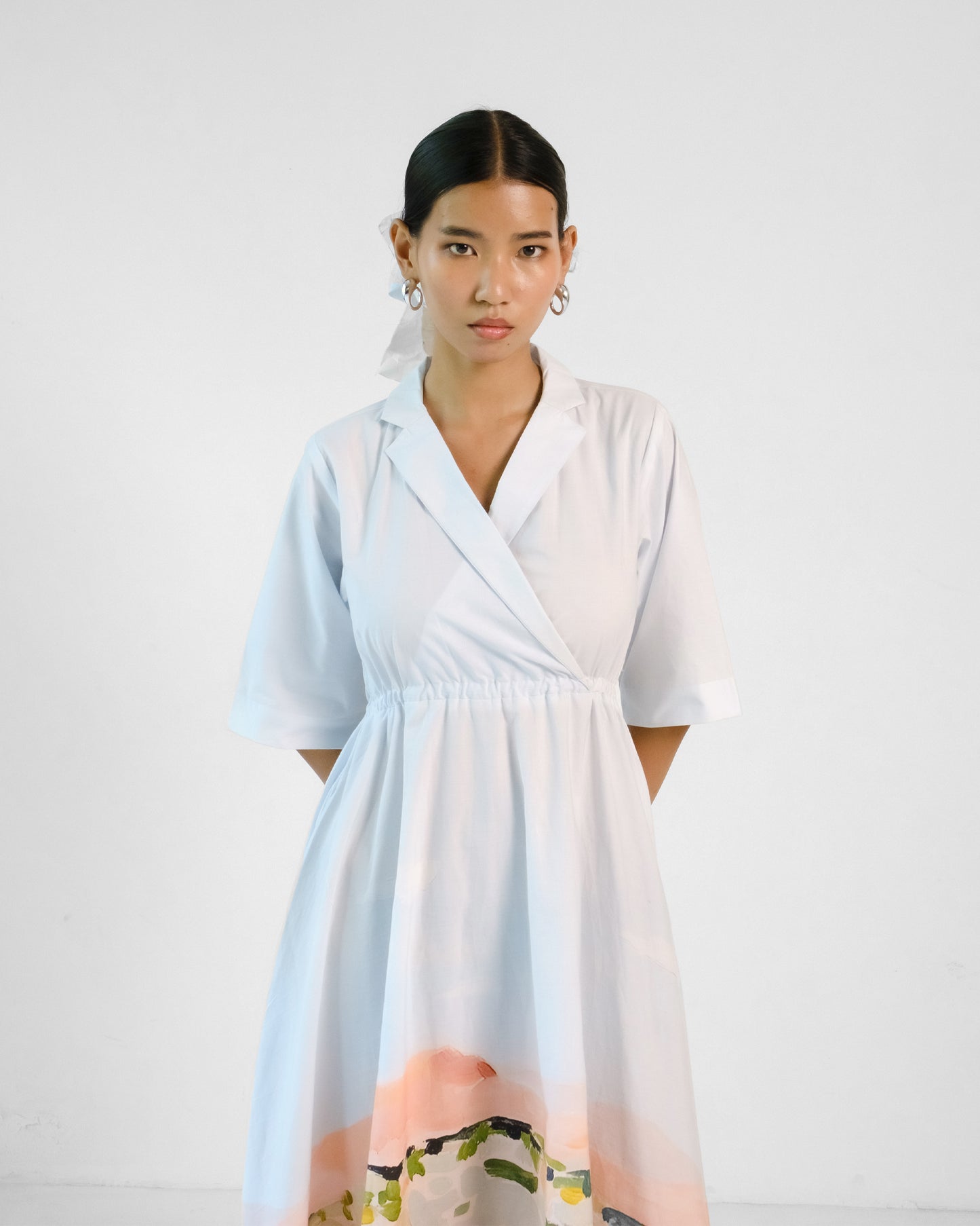 Tromso Lapel Printed Dress