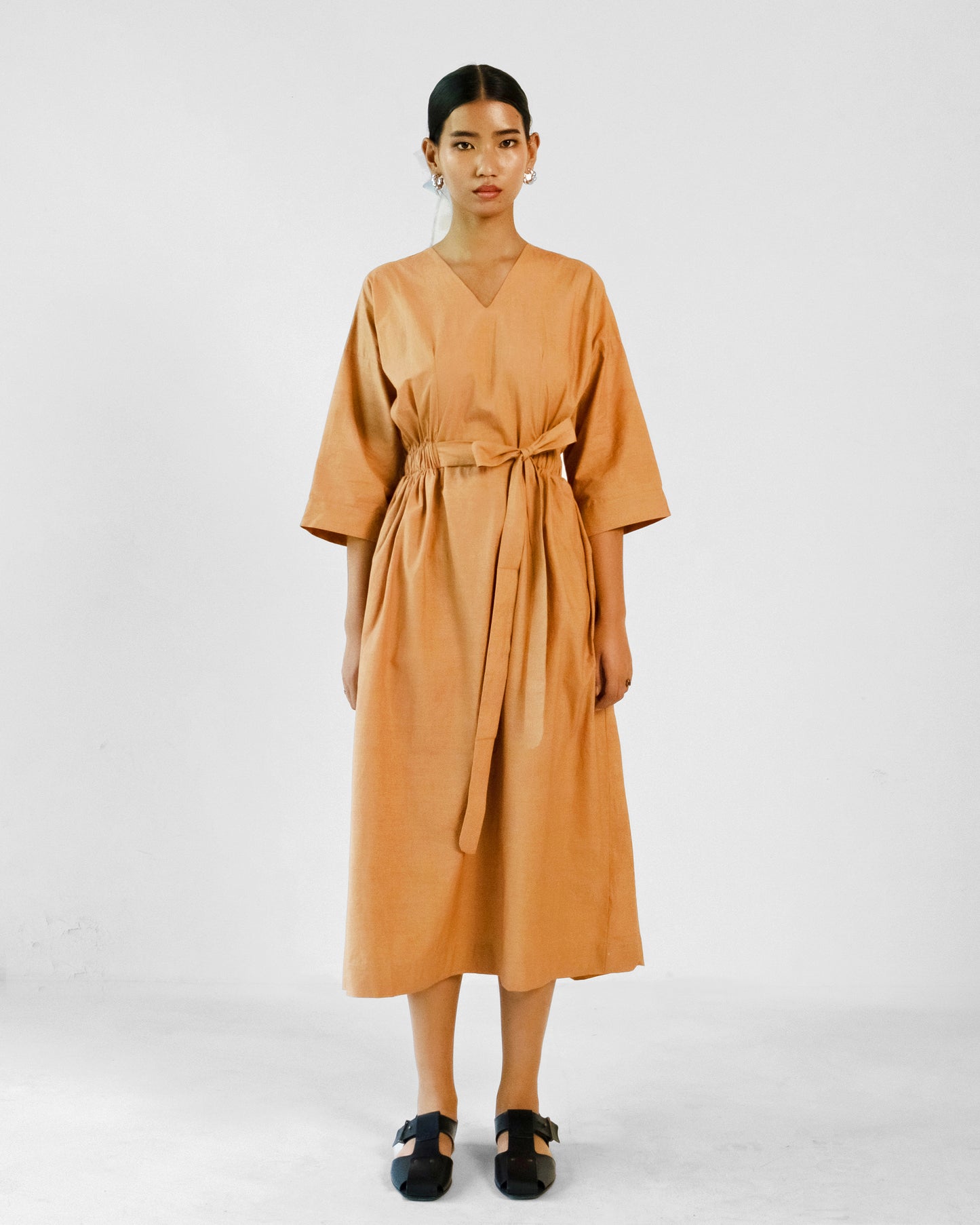 Madera Belt Dress - Mocha brown
