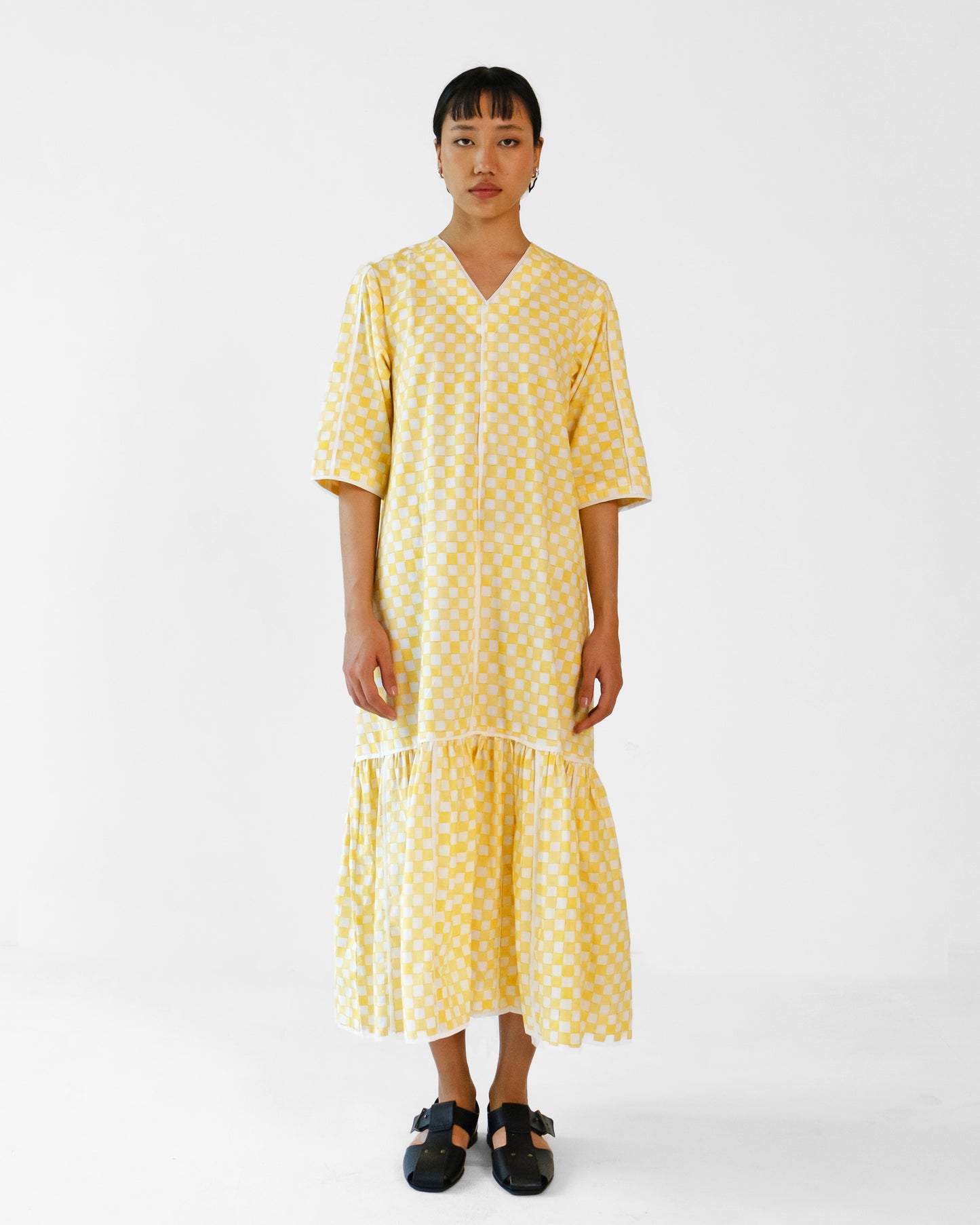 Svalbard Checkered Dress - Yellow