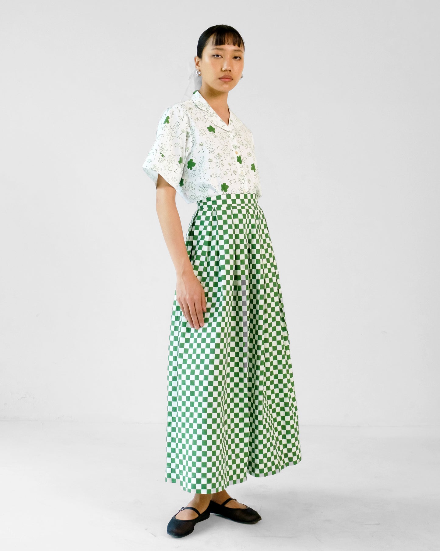 Petunia Checkered Skirt & Floral Top