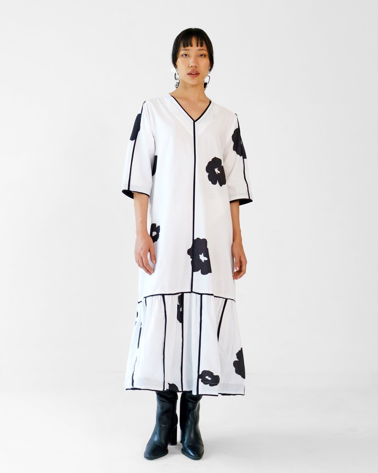 Sylvanmere Floral Dress - B & W