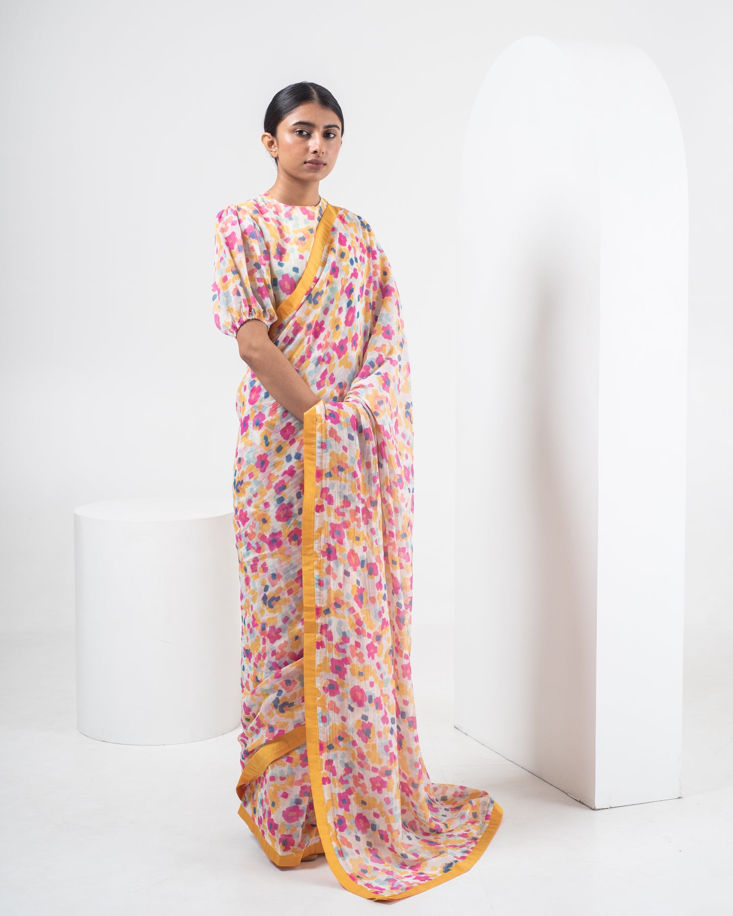 Begonia Multicoloured Chanderi Silk Saree