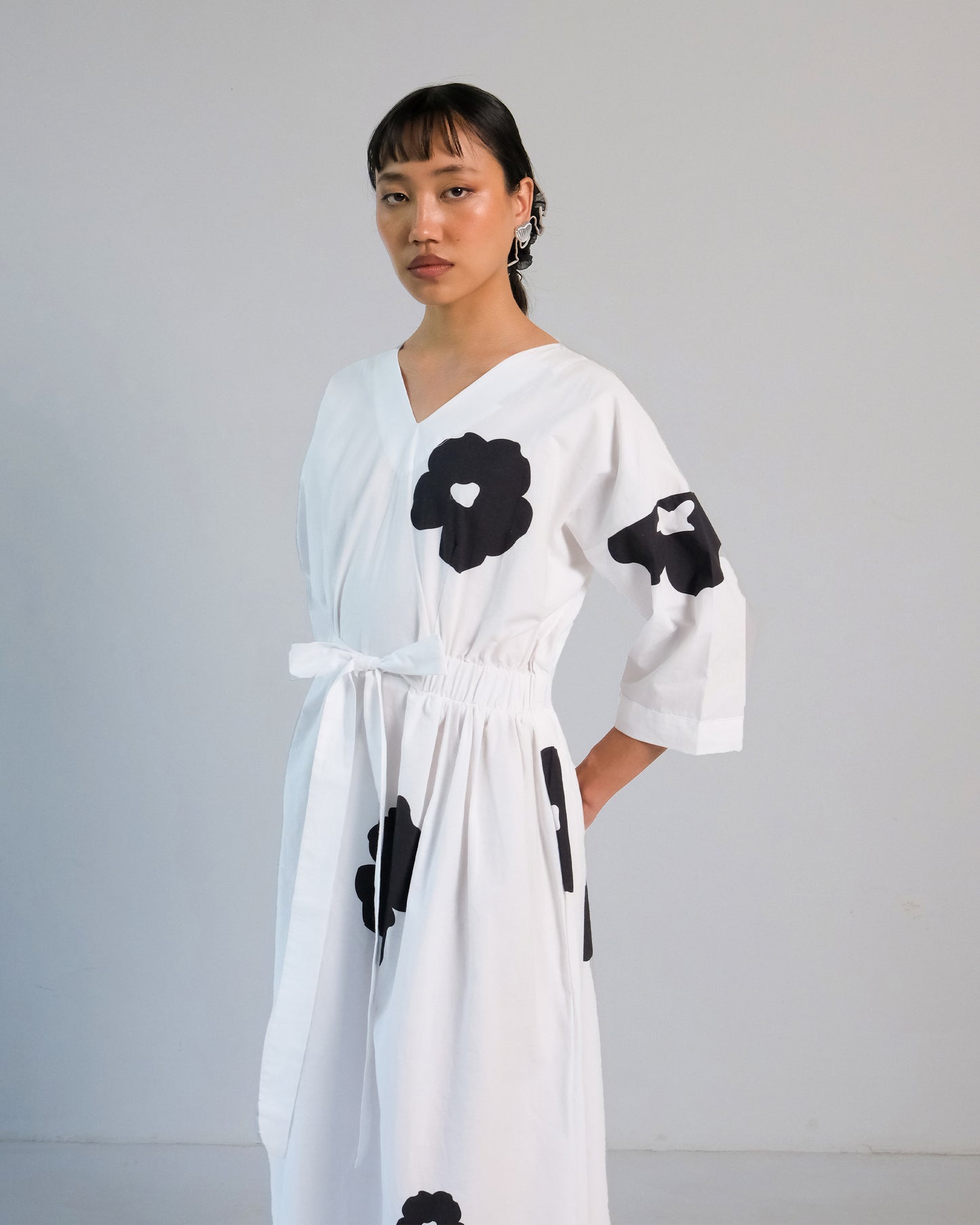 Madera Belt Dress - B&W