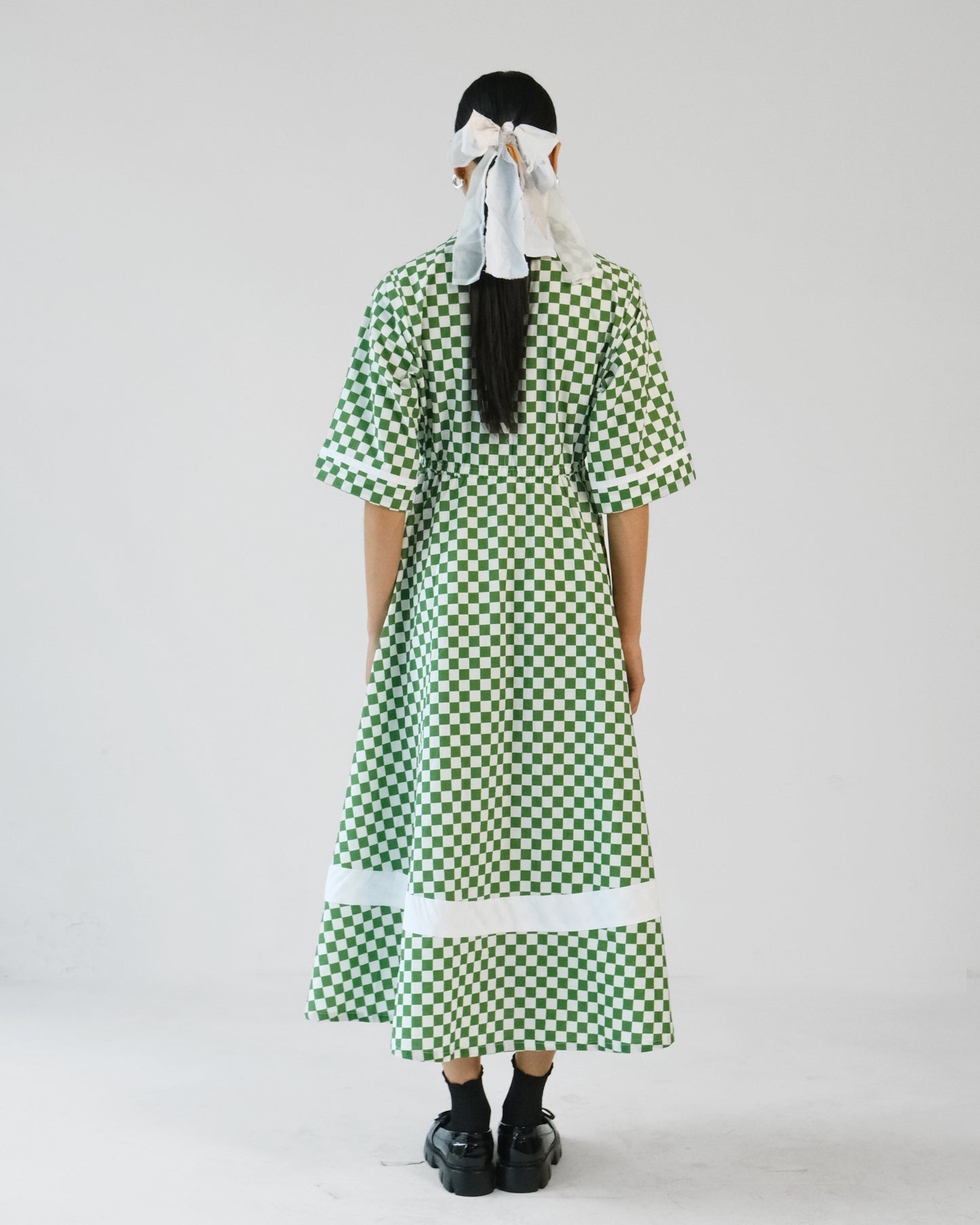 Juliette Lapel Checkered Dress