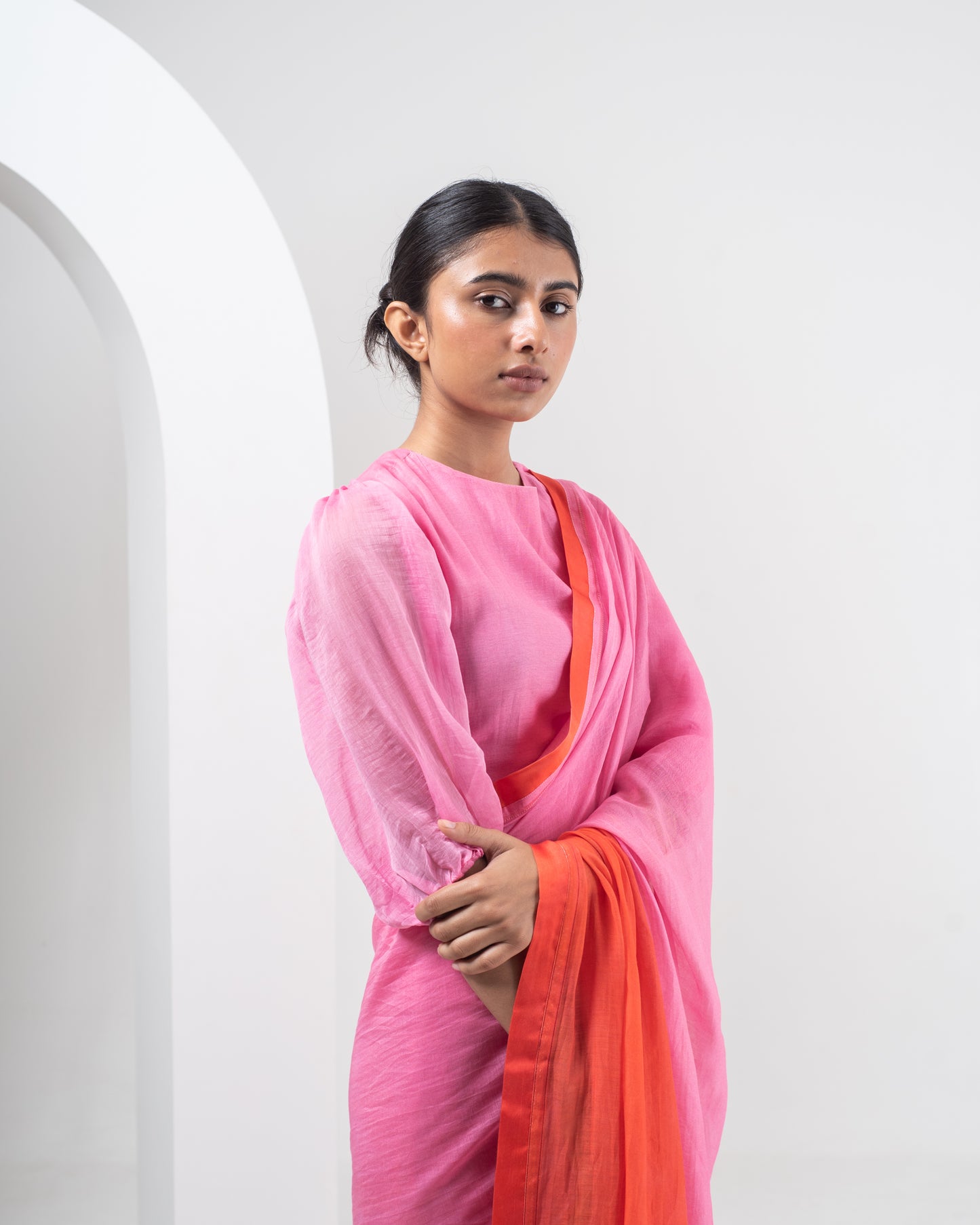 Sangria Ombre Chanderi Silk Saree