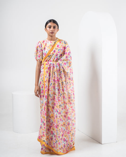 Begonia Multicoloured Chanderi Silk Saree