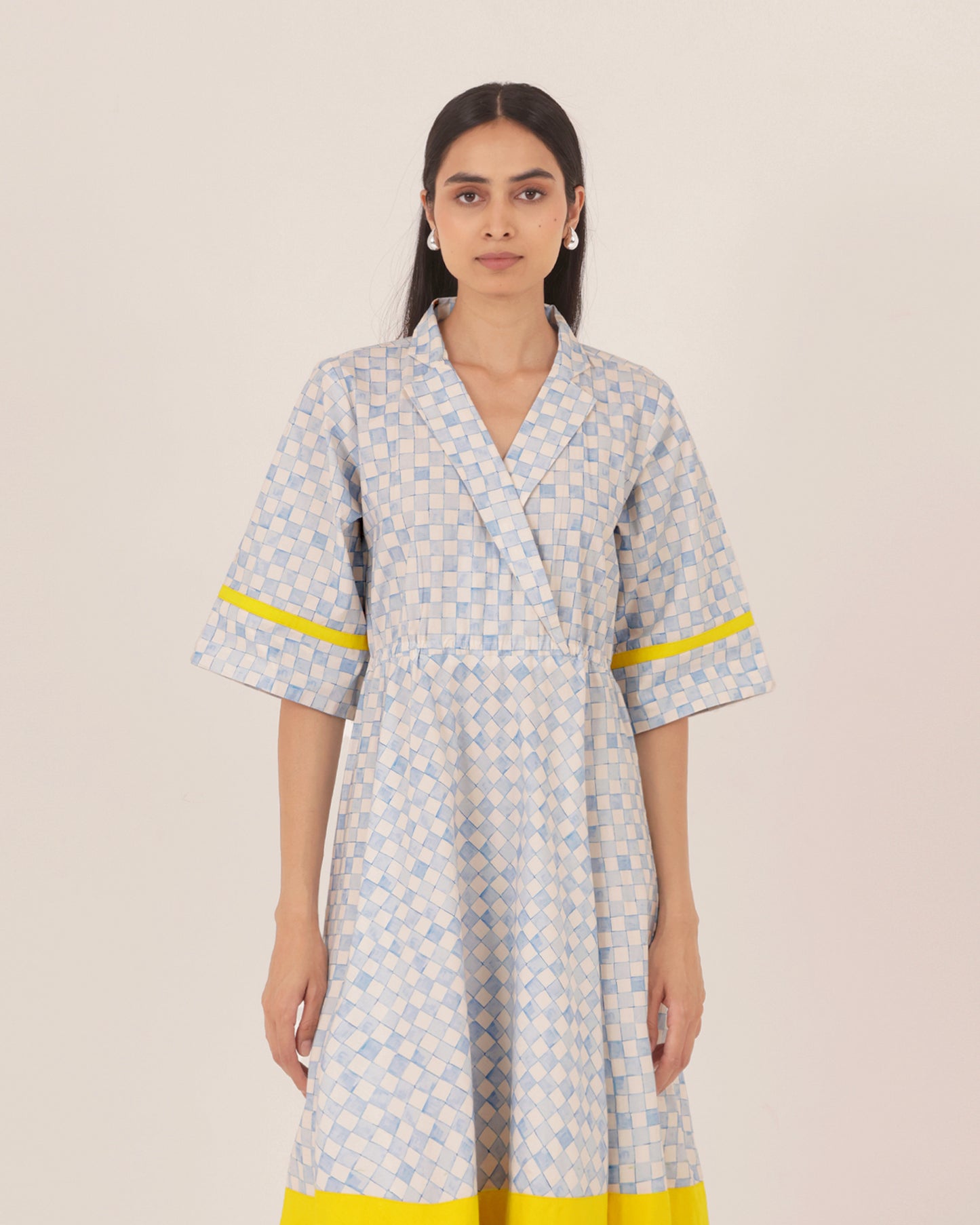 Arana Blue Checkered Dress