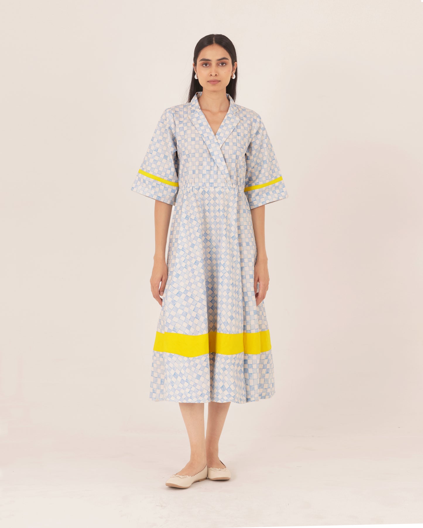 Arana Blue Checkered Dress