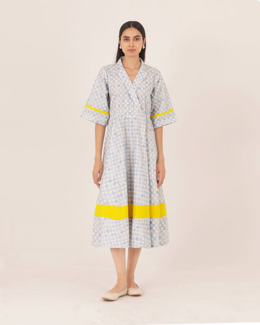 Arana Blue Checkered Dress