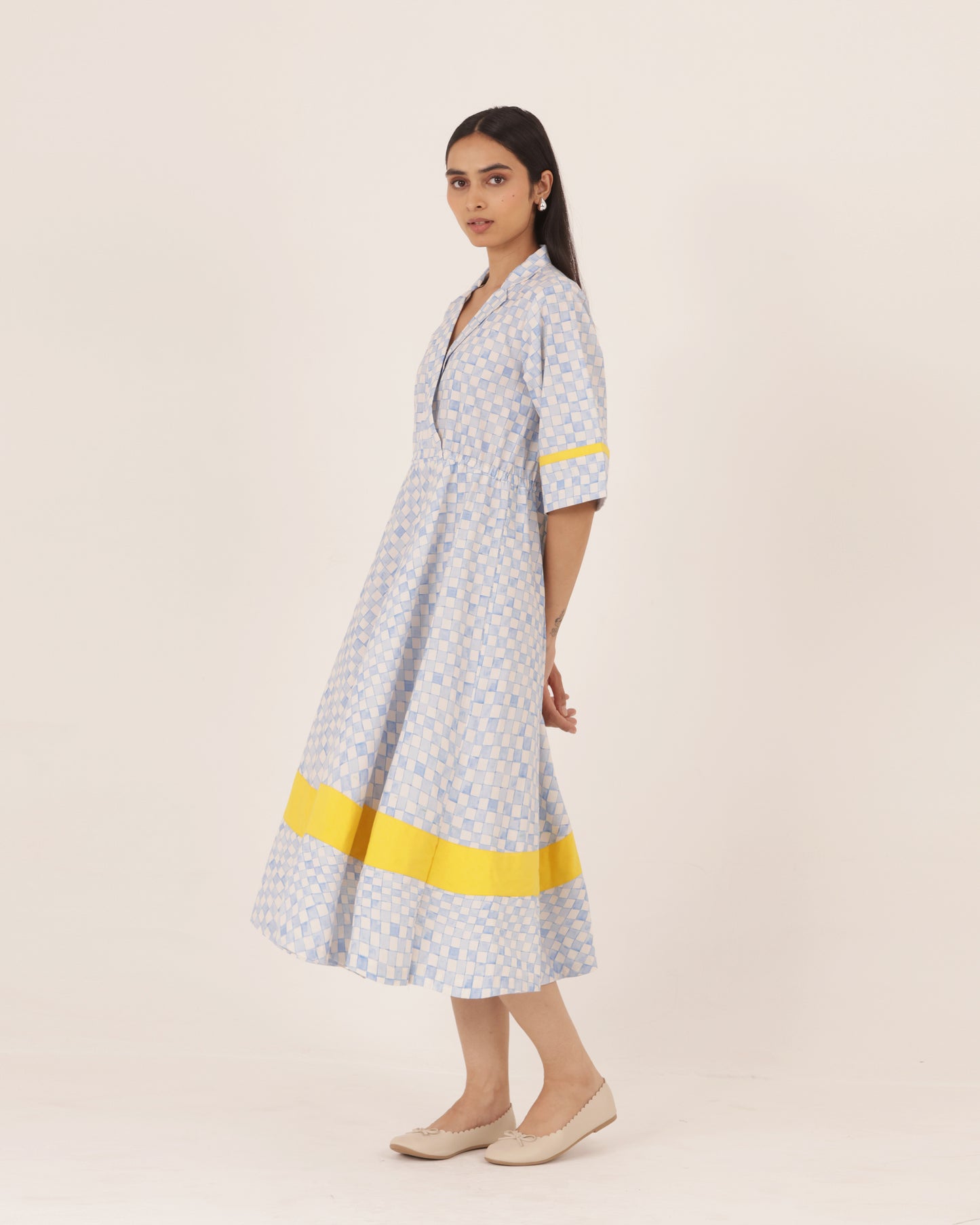 Arana Blue Checkered Dress