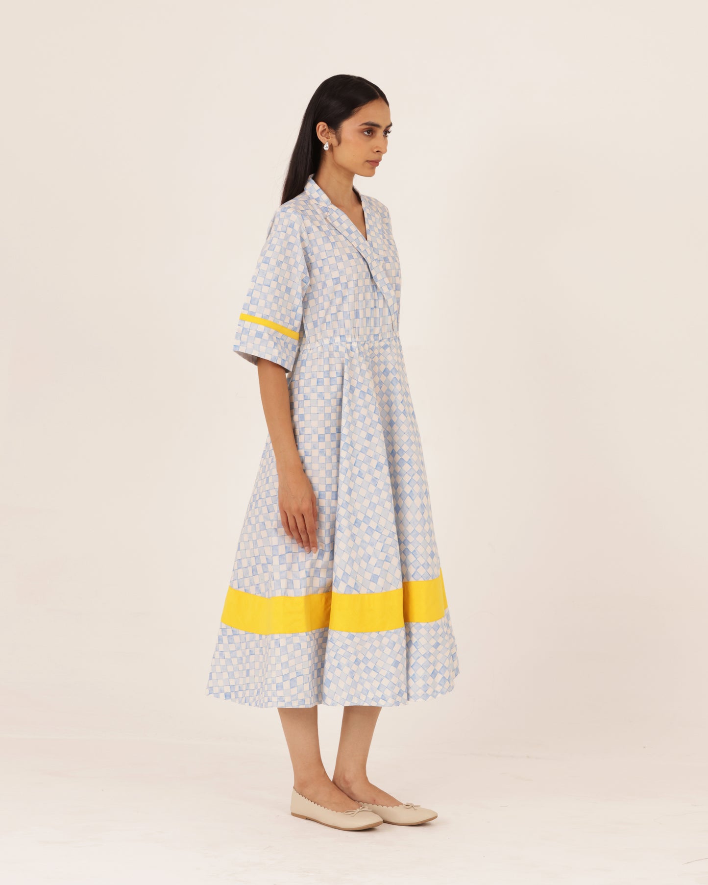 Arana Blue Checkered Dress