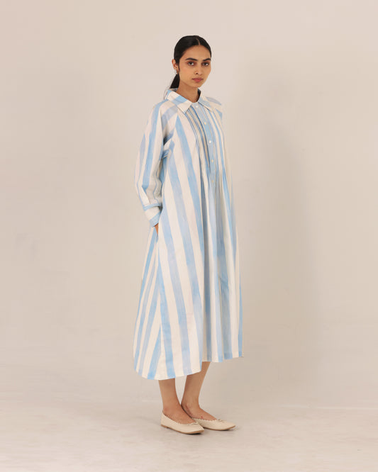 Vale Pintuck Stripe Dress