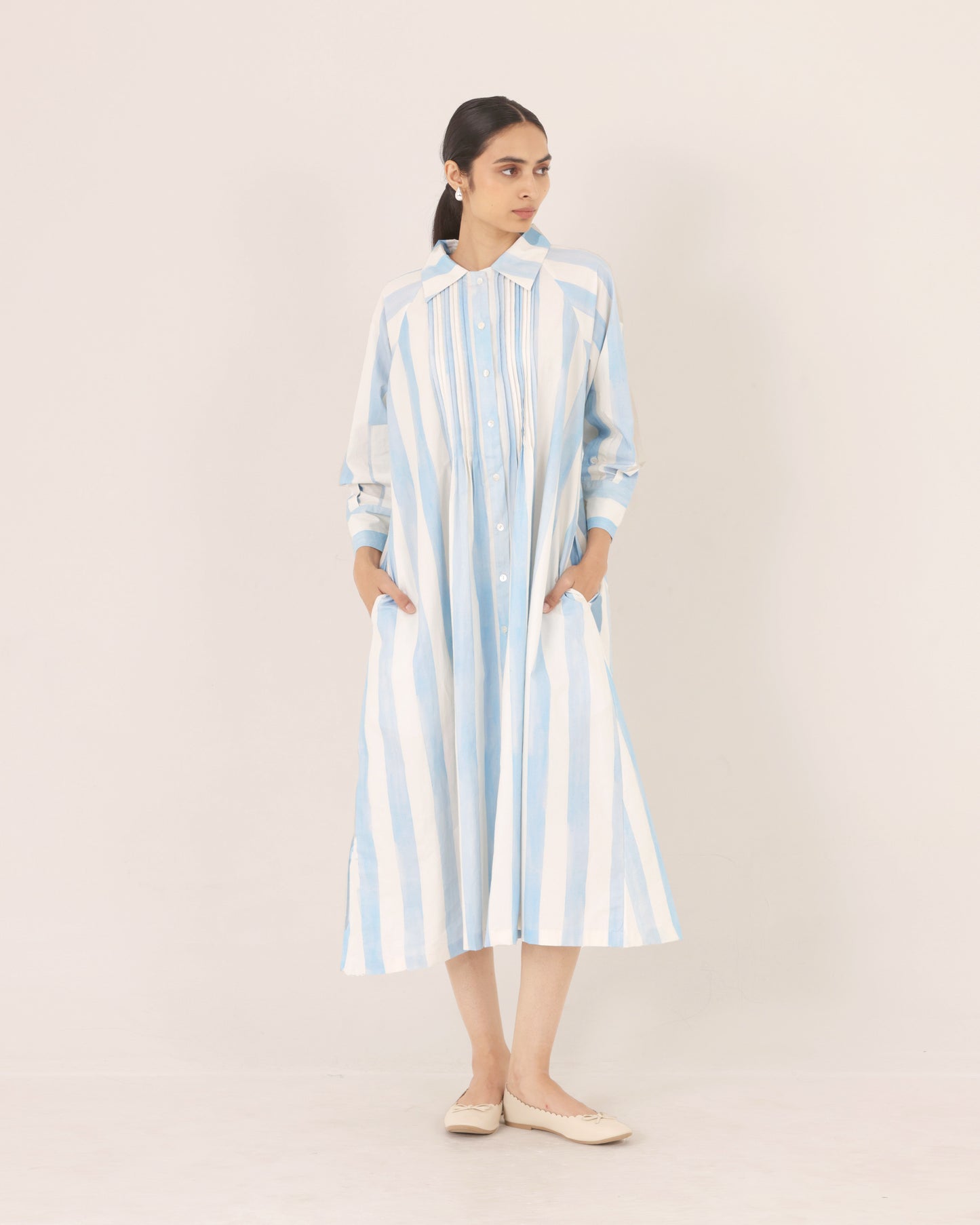 Vale Pintuck Stripe Dress