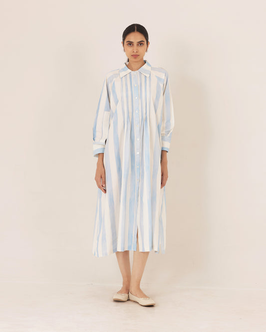 Vale Pintuck Stripe Dress