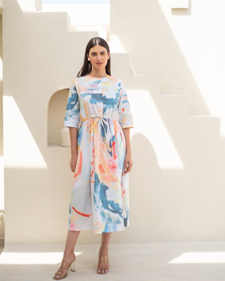 Load image into Gallery viewer, Zenia Drawstring Dress