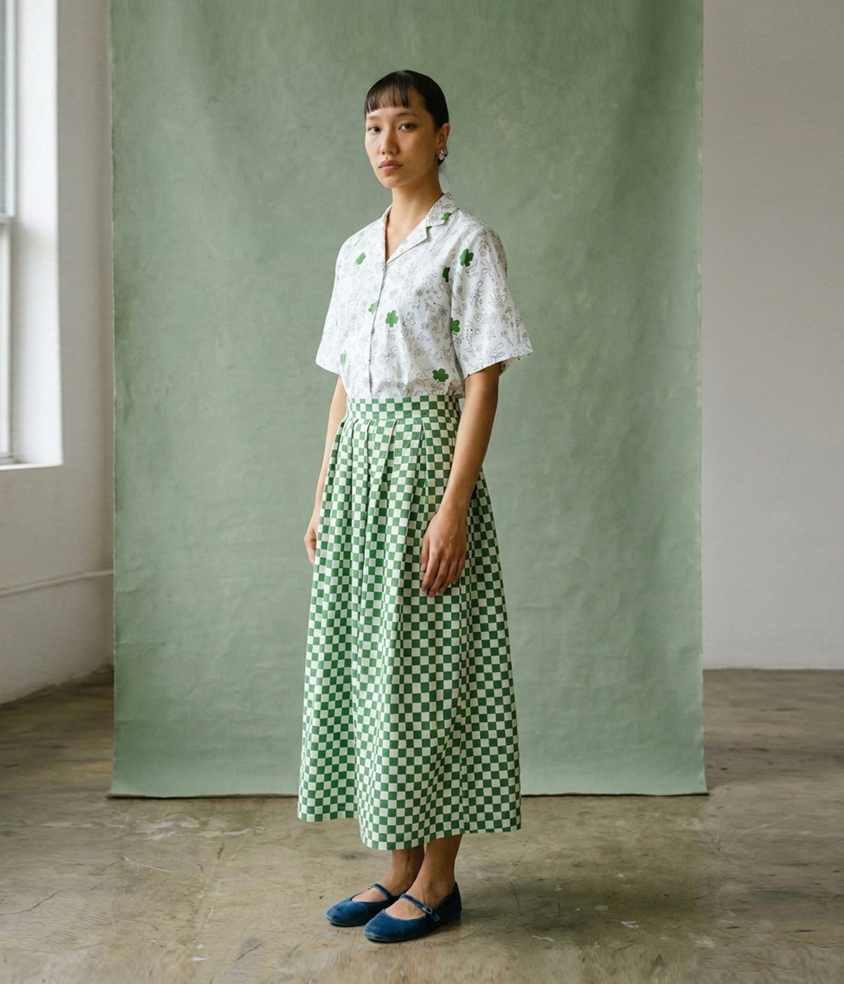 Petunia Checkered Skirt & Floral Top