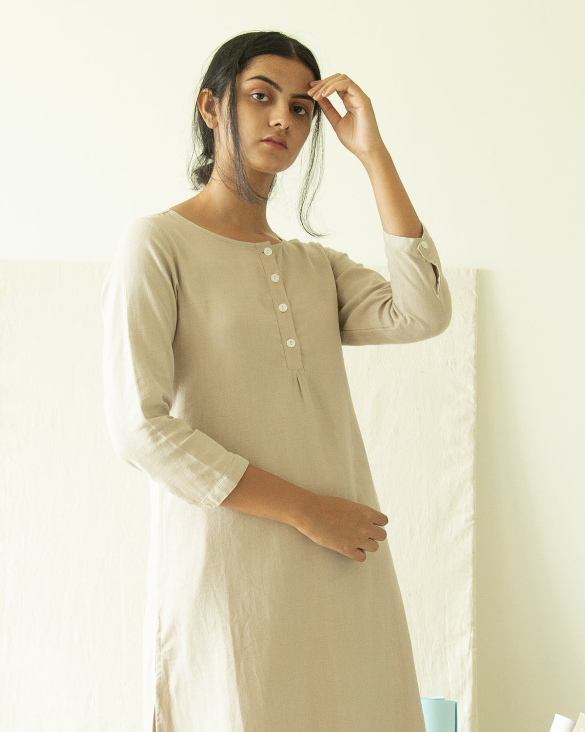 Beige Jute Linen Tunic