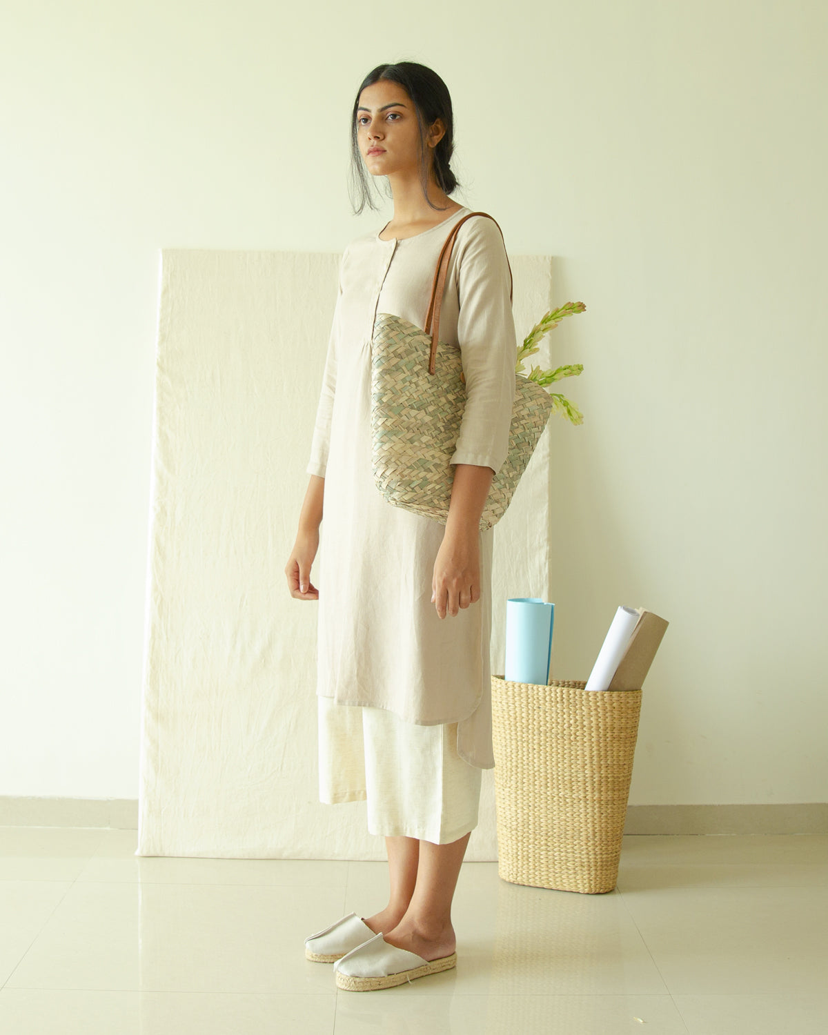 Beige Jute Linen Tunic