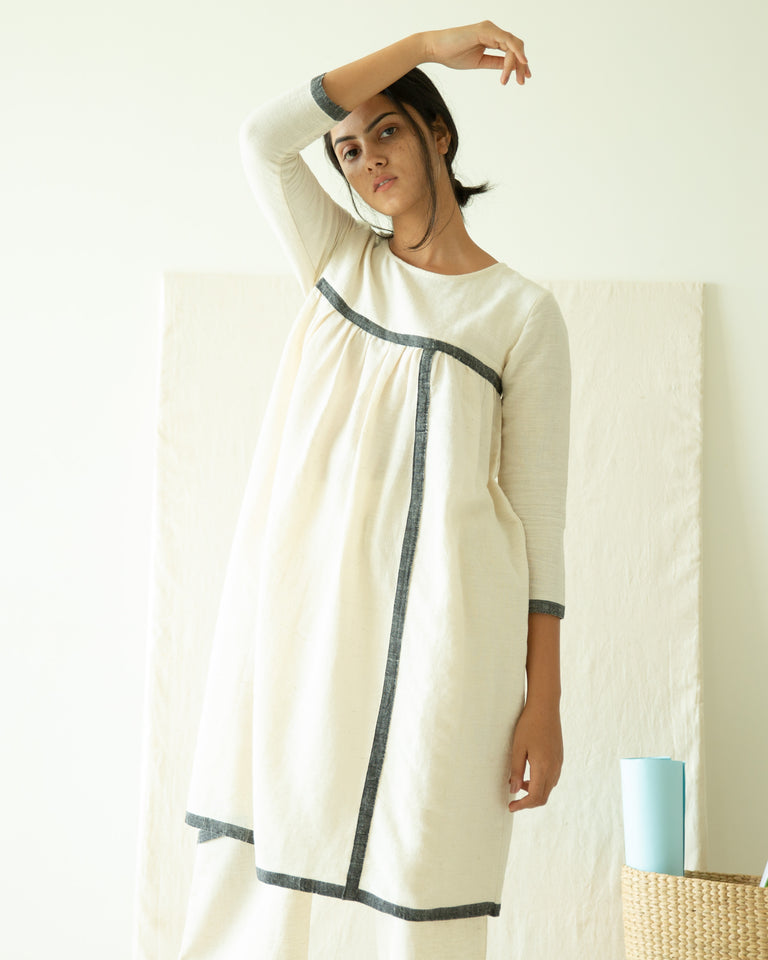 Load image into Gallery viewer, Ivory Organic Cotton Selvedge Dress