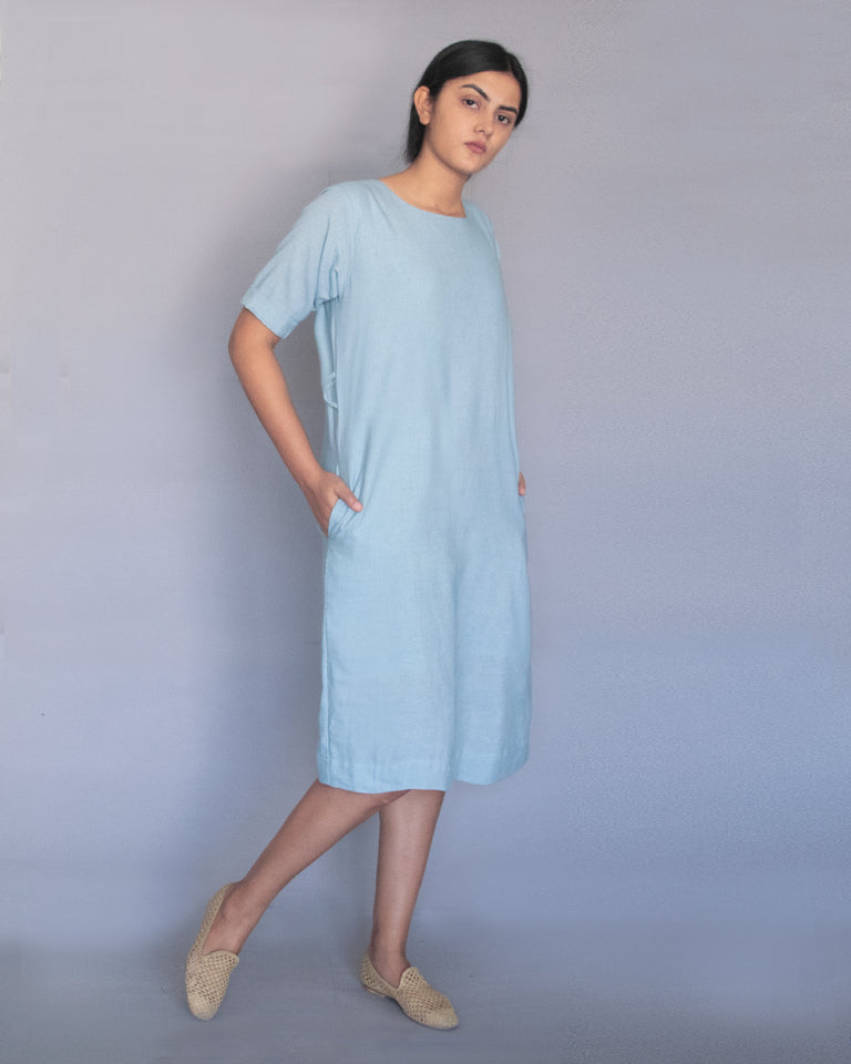 Load image into Gallery viewer, Powder Blue Cocoon Dress