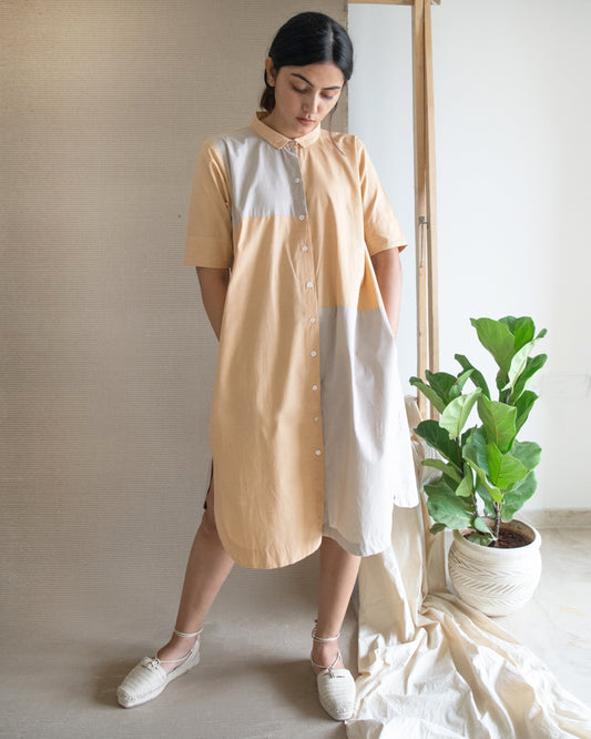 Colour Block Shirt Dress
