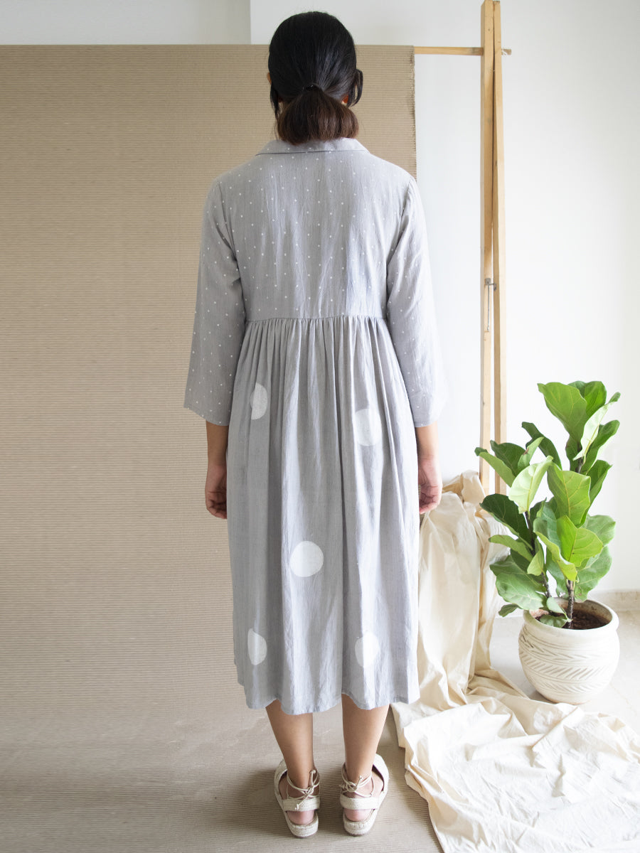 Grey Polka Angarakha Dress