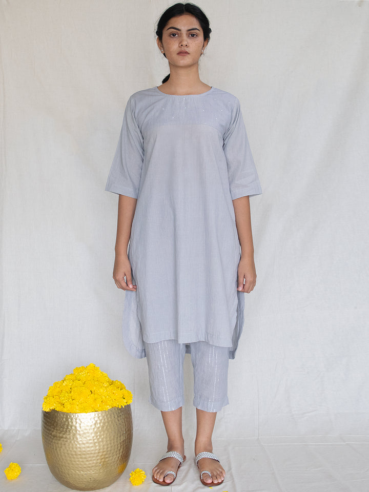Load image into Gallery viewer, Grey Tunic with Mukaish Handwork