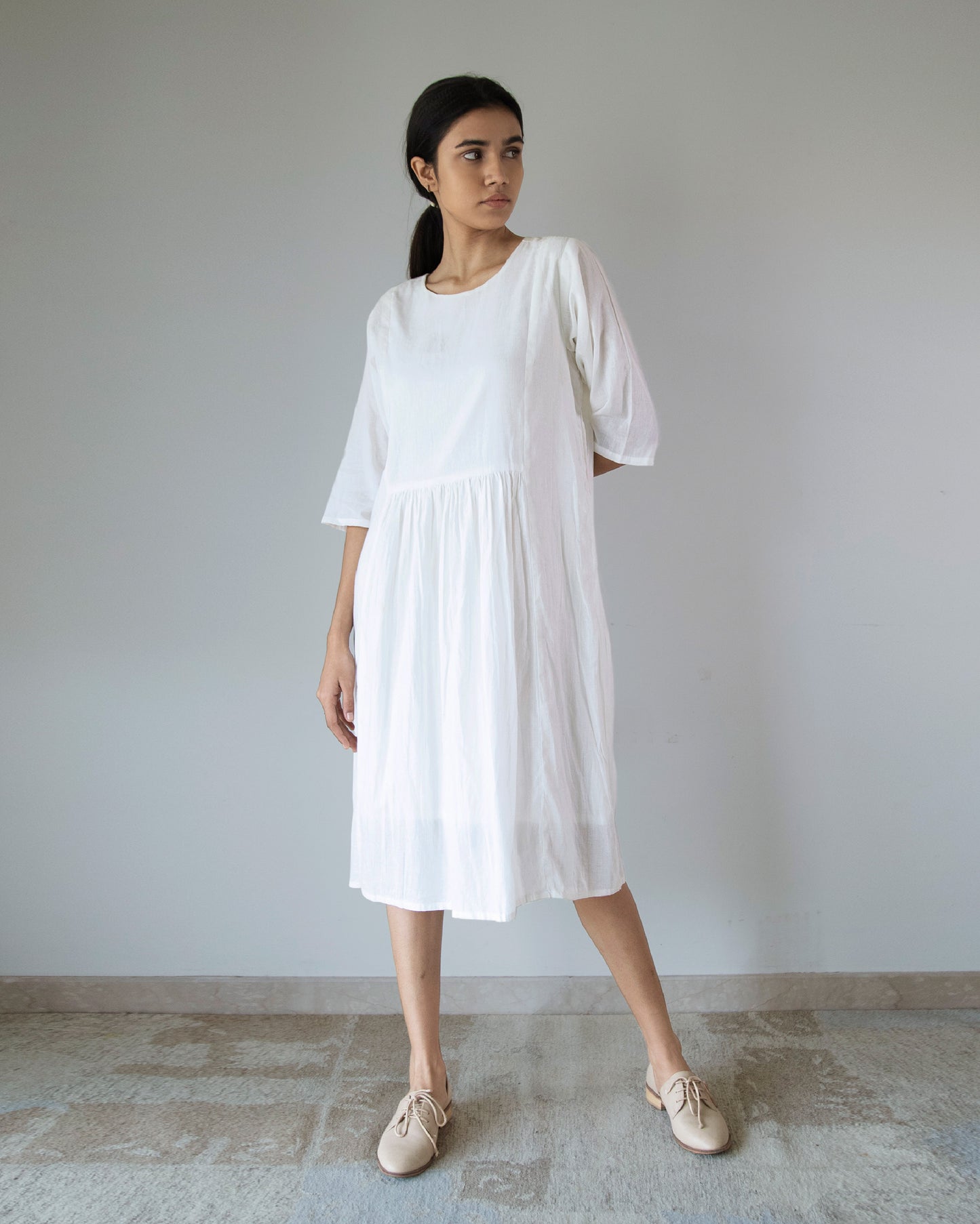 White Side Panel Dress