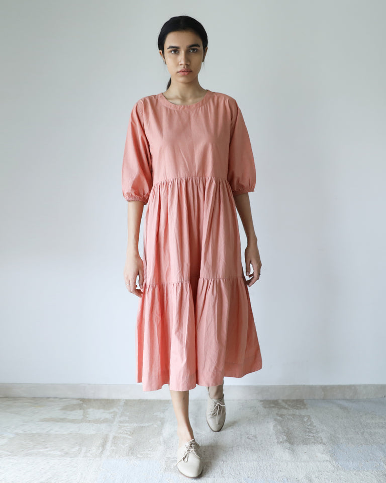 Load image into Gallery viewer, Light Coral Three Tier Dress