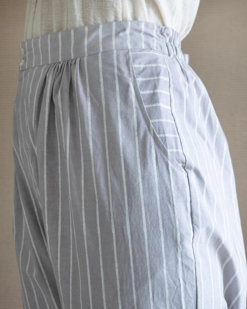 Grey Stripe Pegged Pants