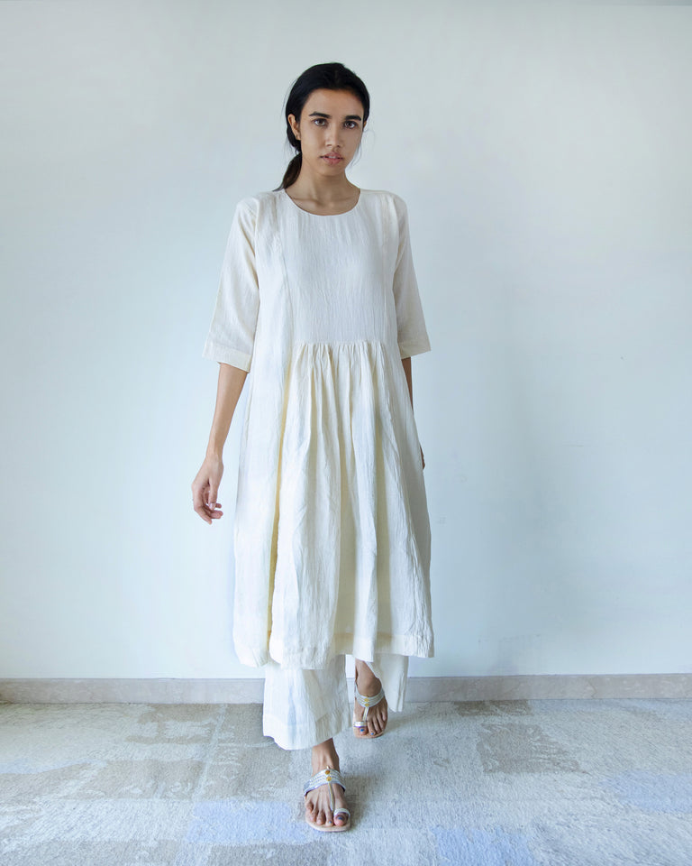 Load image into Gallery viewer, Ivory Side Panel Dress - Organic Cotton