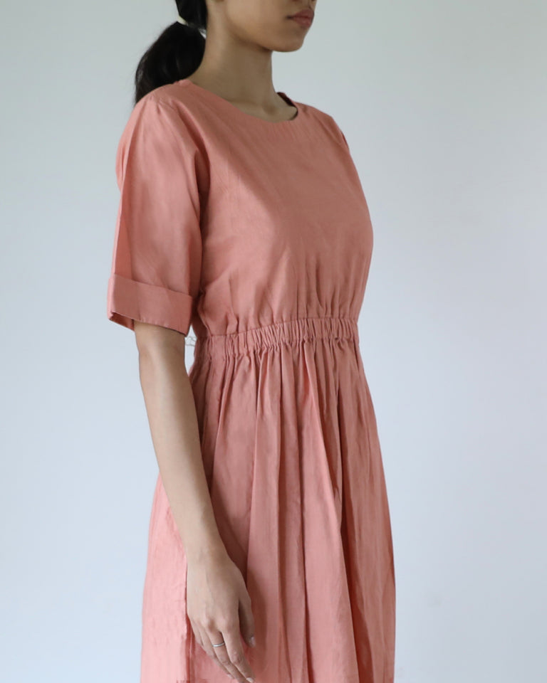 Load image into Gallery viewer, Light Coral Elasticated Waist Dress