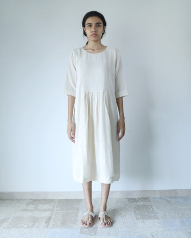 Ivory Side Panel Dress - Organic Cotton