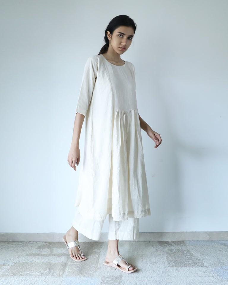 Load image into Gallery viewer, Ivory Side Panel Dress - Organic Cotton